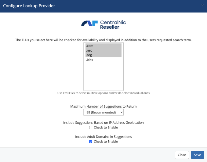 Admin Domain Pricing Configure Lookup Provider CentralNic Reseller 87.png