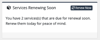 Renewing from the Client Area Homepage