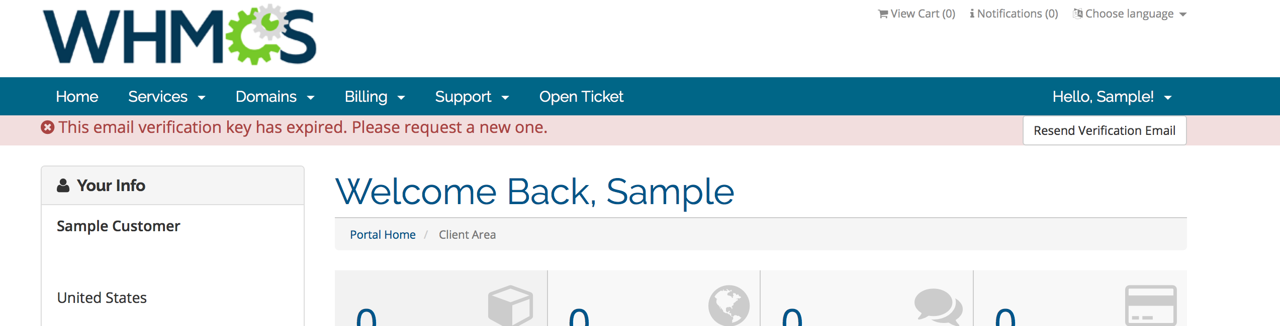 Expired verification key banner