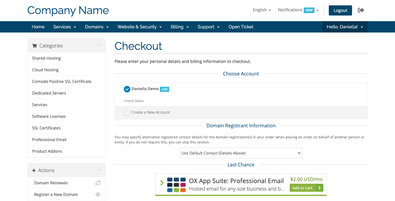 OX App Suite Client Area Promotions